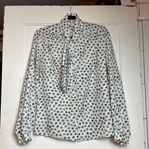 Cape cod match mates vintage blouse with a pussybow tie and button down